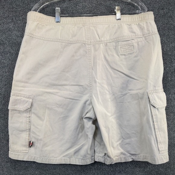 UnionBay Men's Cargo Shorts Cream Size L 100% Cotton Pockets Drawstrings - Picture 2 of 13